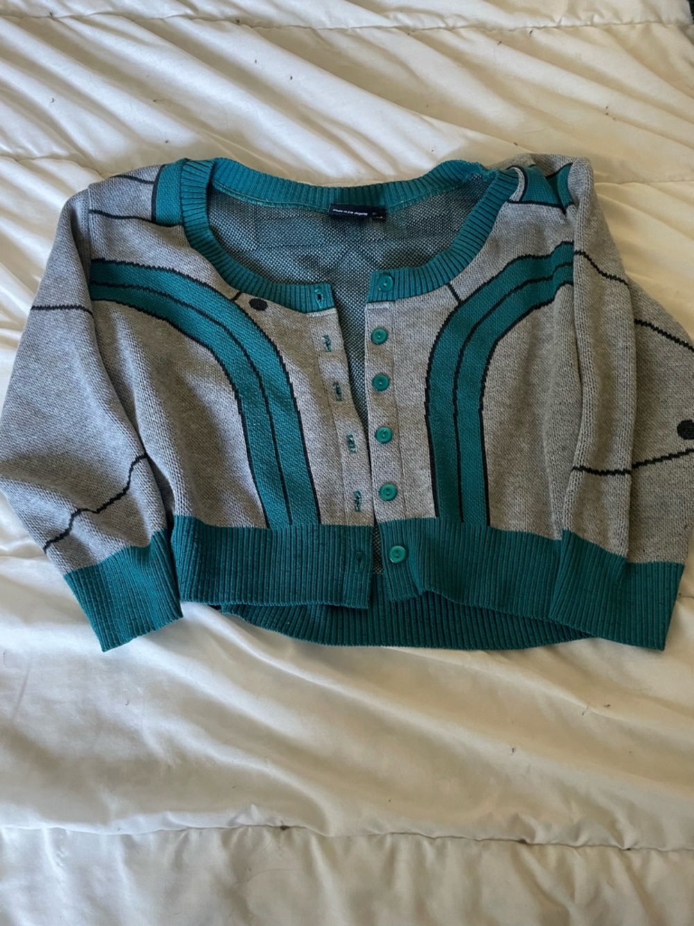 Elhoffer Design Cropped Baby Bot Cardigan - Teal